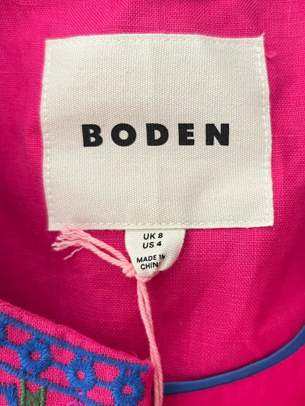 Boden Bright Pink Embroidered Top - Picture 3 of 3